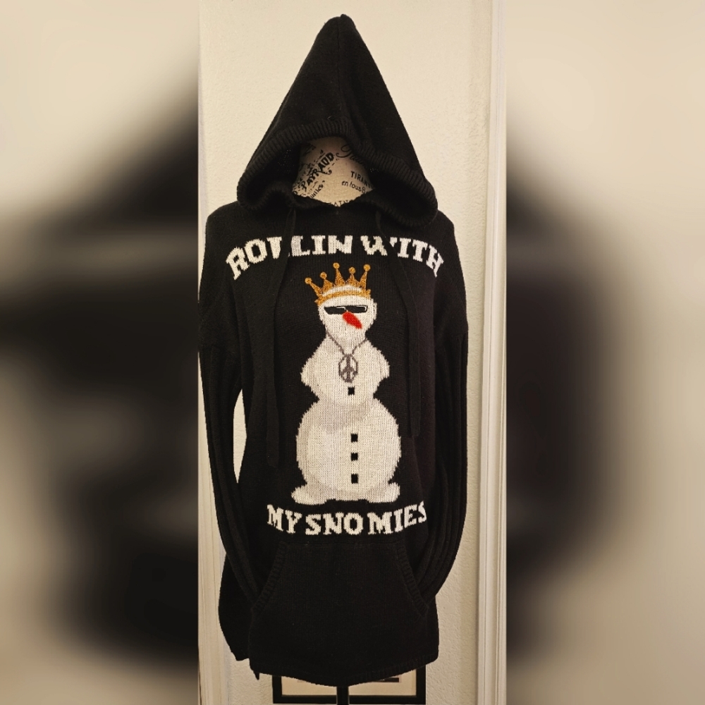Ultra Flirt New York 💗 Los Angeles Snowmies Holiday Sweater High Low Tunic